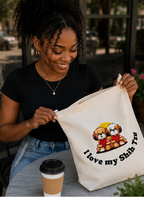 "I Love My Shih Tzu" Tote Bag